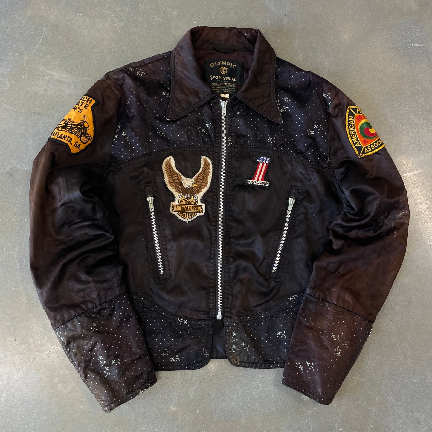 1970s Harley Davidson #1 Patched Jacket