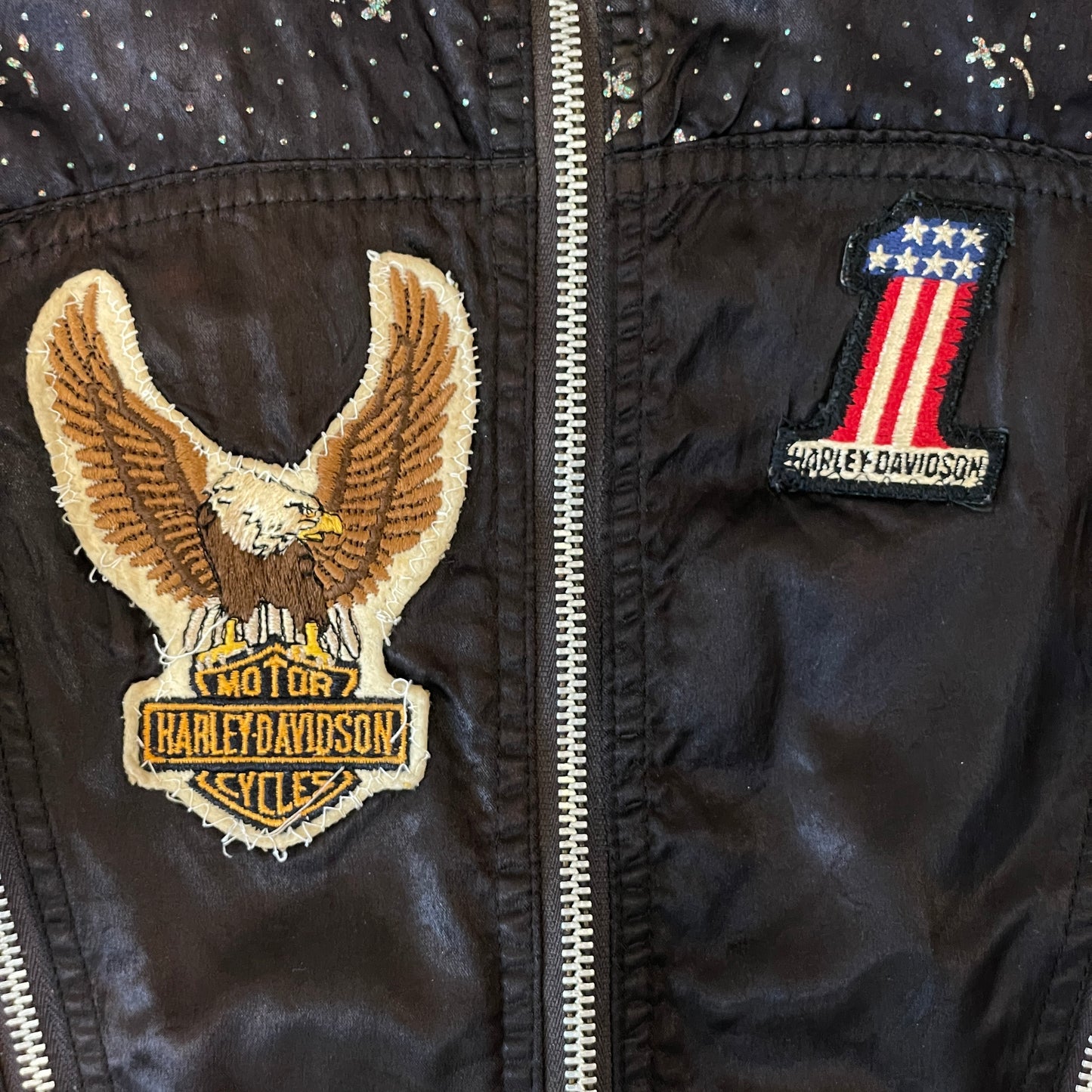 1970s Harley Davidson #1 Patched Jacket