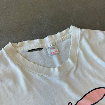 Vintage 1990s Distressed Q T-Shirt [XL]