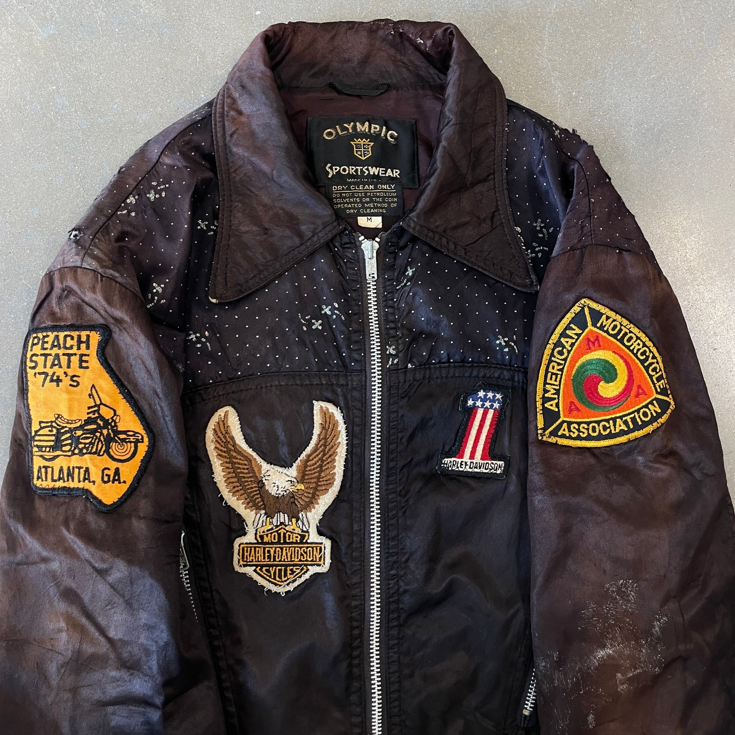 1970s Harley Davidson #1 Patched Jacket