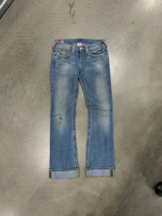 Vintage Y2K Distressed True Religion Low Rise Becky Cut Jeans [28x31]