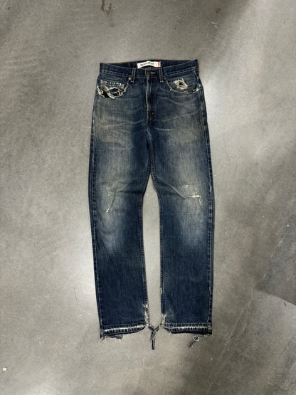 Vintage Y2K Thrashed Levis 505 Released Hem Jeans [31x32]