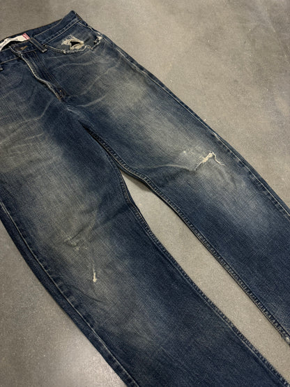 Vintage Y2K Thrashed Levis 505 Released Hem Jeans [31x32]