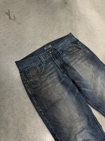 Vintage Y2K Thrashed DKNY Flared Jeans 32x32.5]