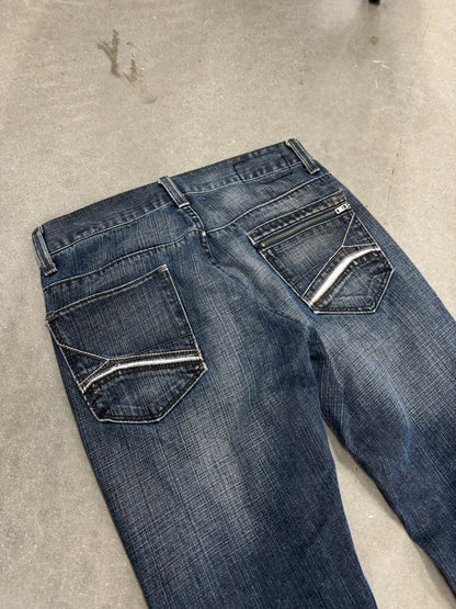 Vintage Y2K Thrashed DKNY Flared Jeans 32x32.5]