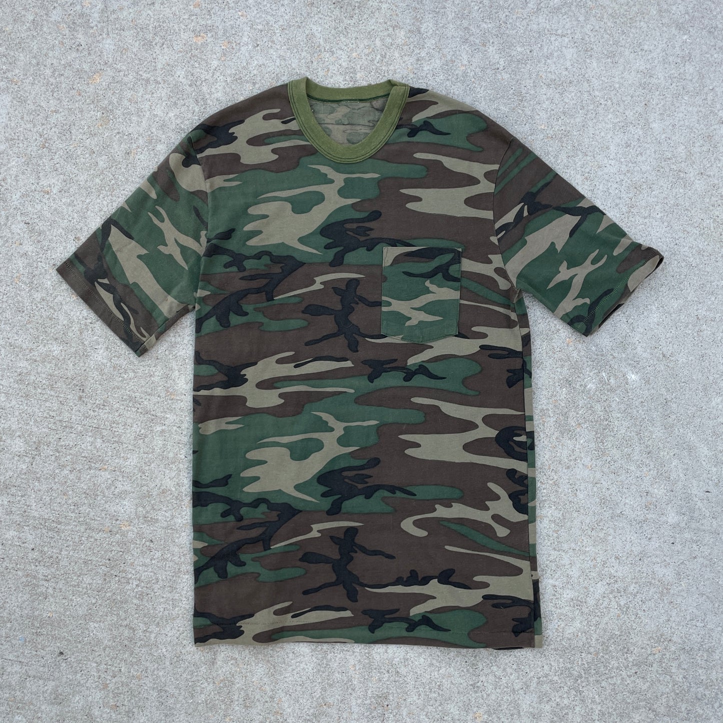 1980s Camo Ringer T-Shirt [M]