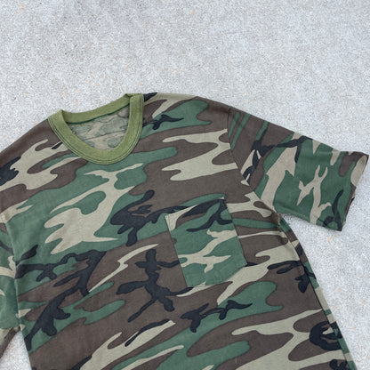 1980s Camo Ringer T-Shirt [M]