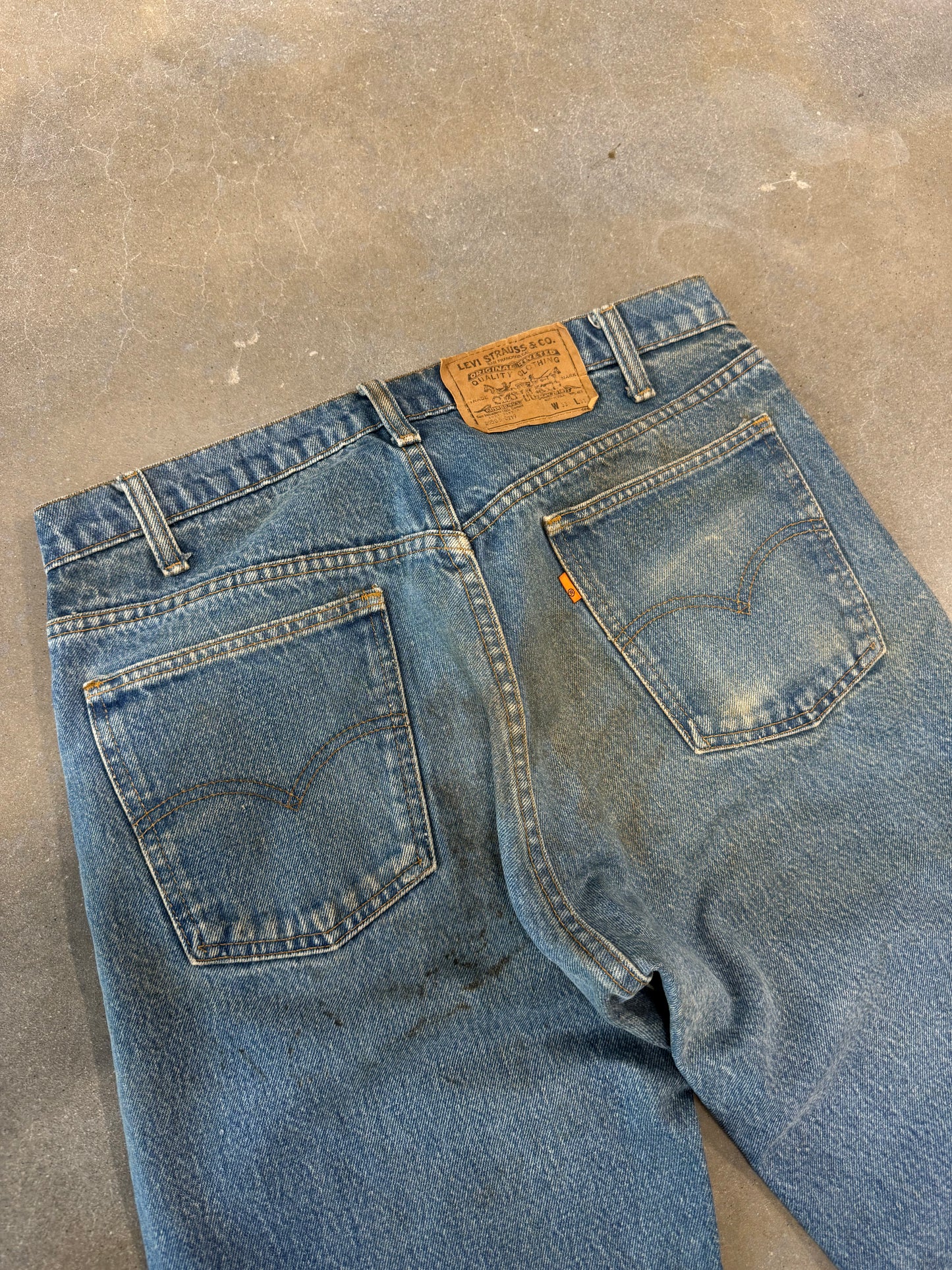 Vintage 1990s Levis 20505-0219 Orange Tab Jeans [32]
