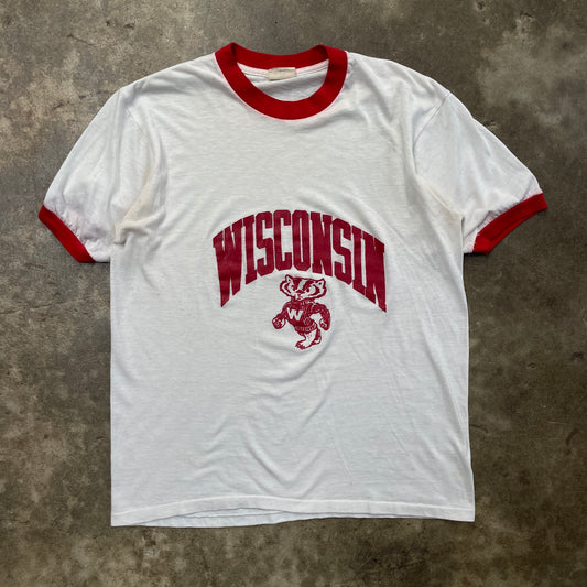 1980s Distressed Wisconsin Ringer T-Shirt