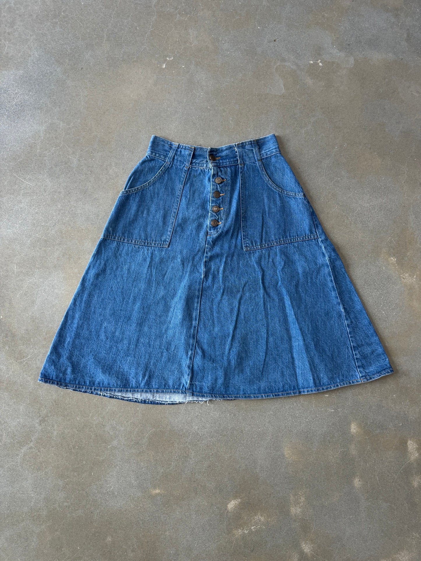 Vintage 1970s Levis Orange Tab Button Fly Skirt