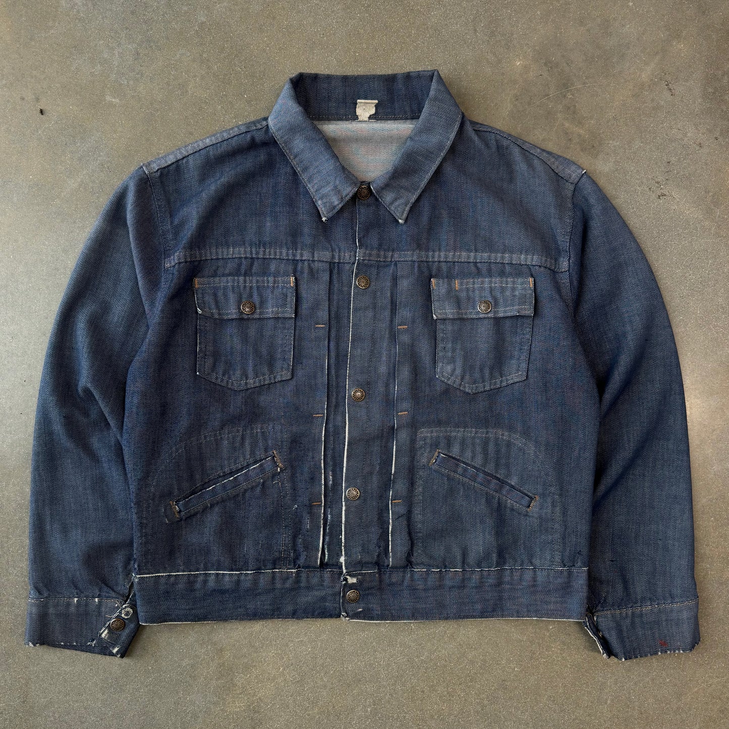 1970s French Selvedge Work Denim Jacket [M/L]