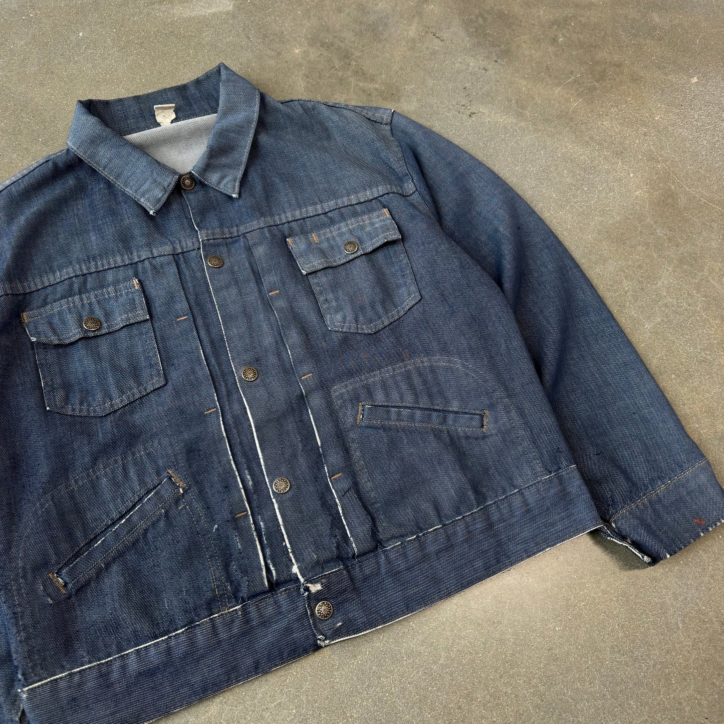 1970s French Selvedge Work Denim Jacket [M/L]