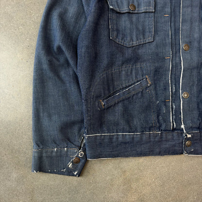 1970s French Selvedge Work Denim Jacket [M/L]