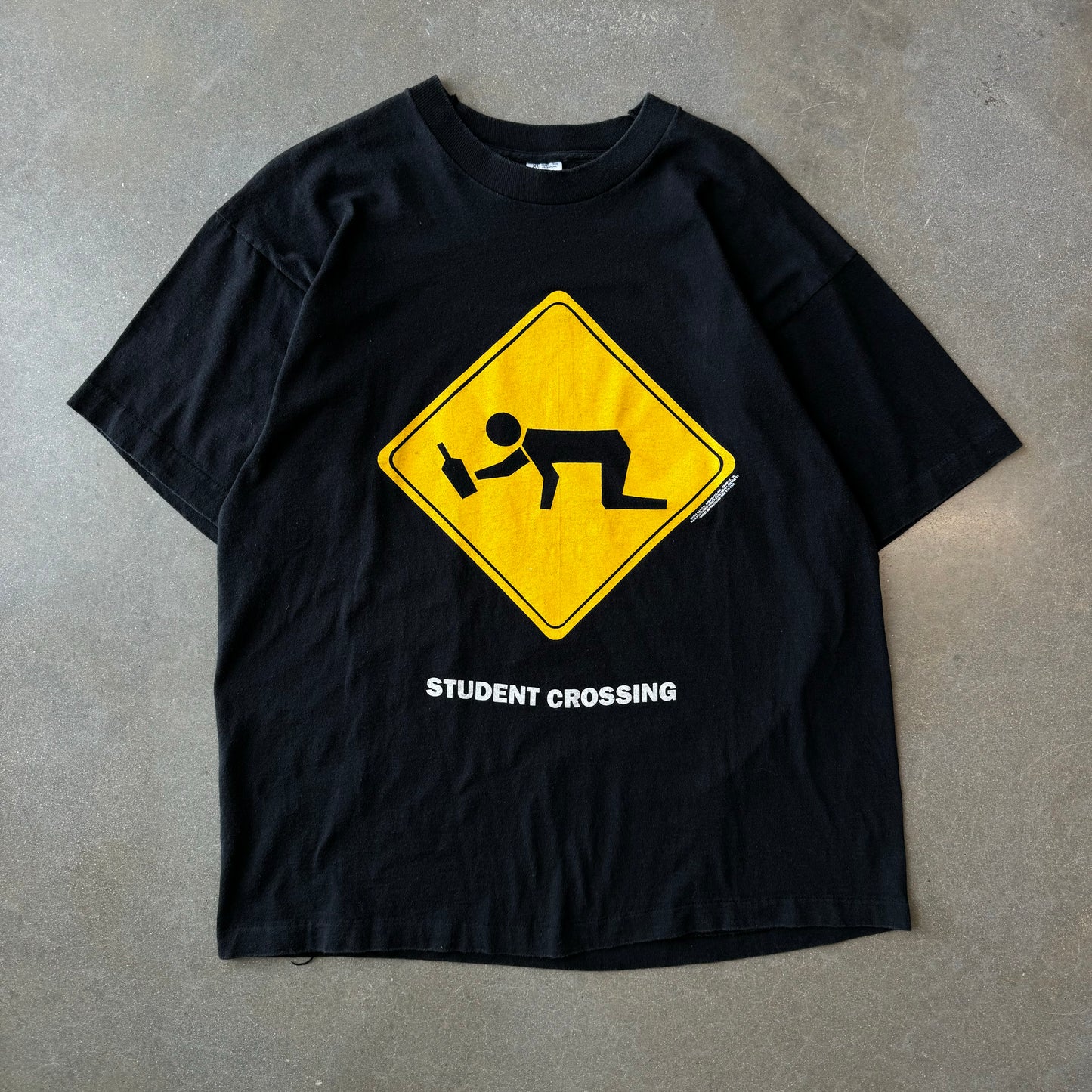 1990s Student Crossing Parody T-Shirt [XL]