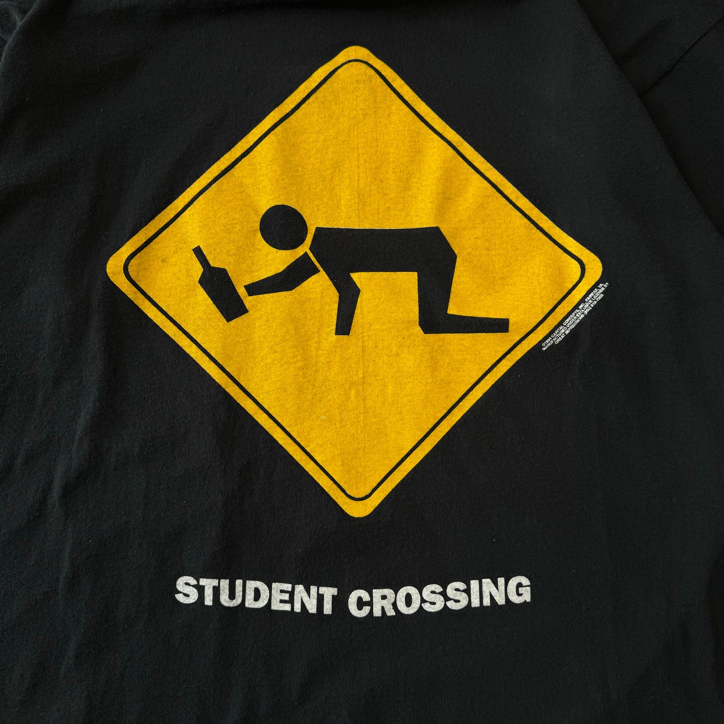 1990s Student Crossing Parody T-Shirt [XL]