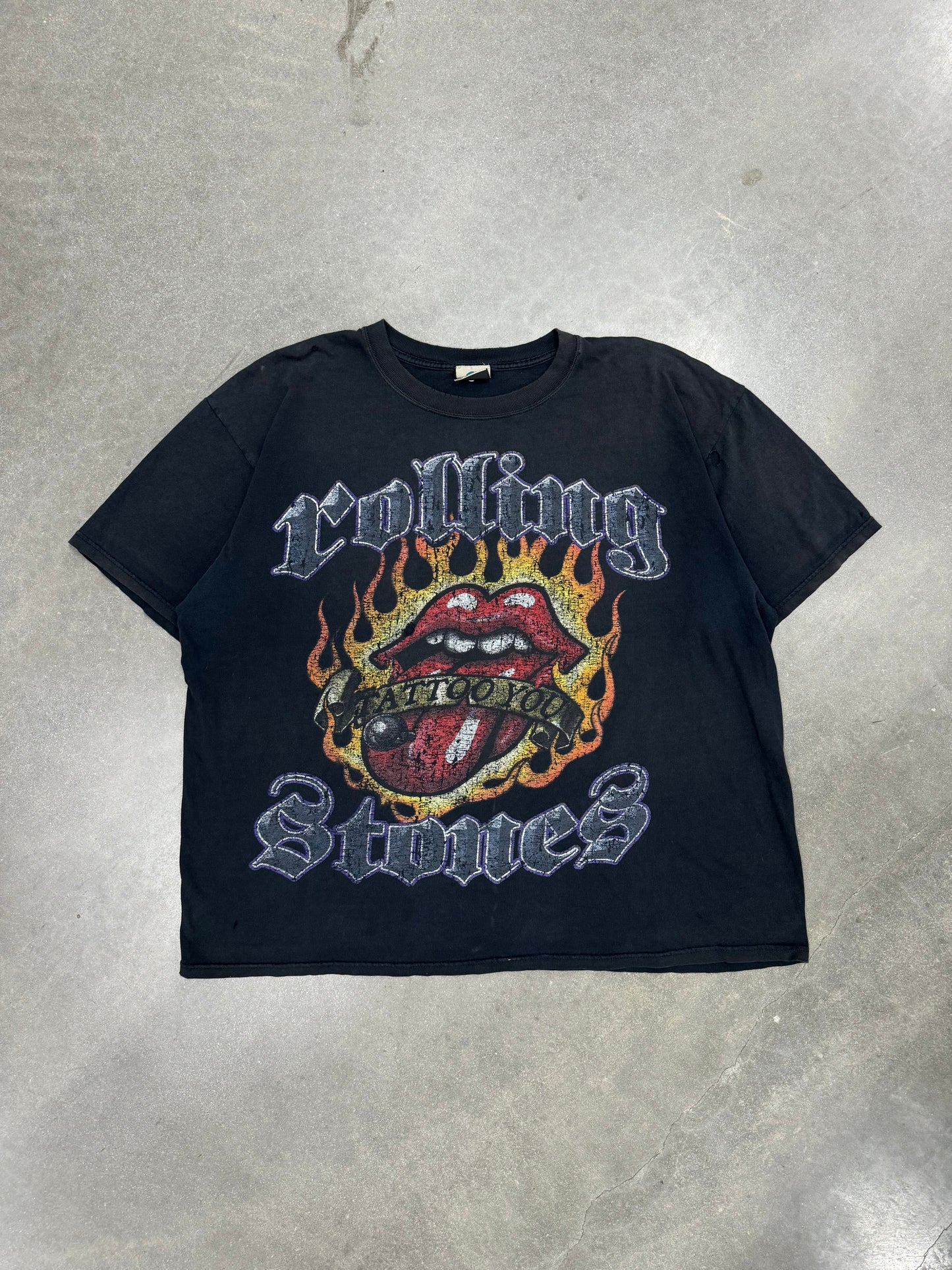 Vintage 1990s Rolling Stones Liquid Blue T-Shirt [XL]