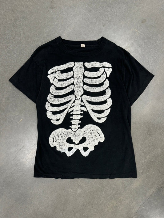 Vintage 1990s Distressed Skeleton T-Shirt [L]