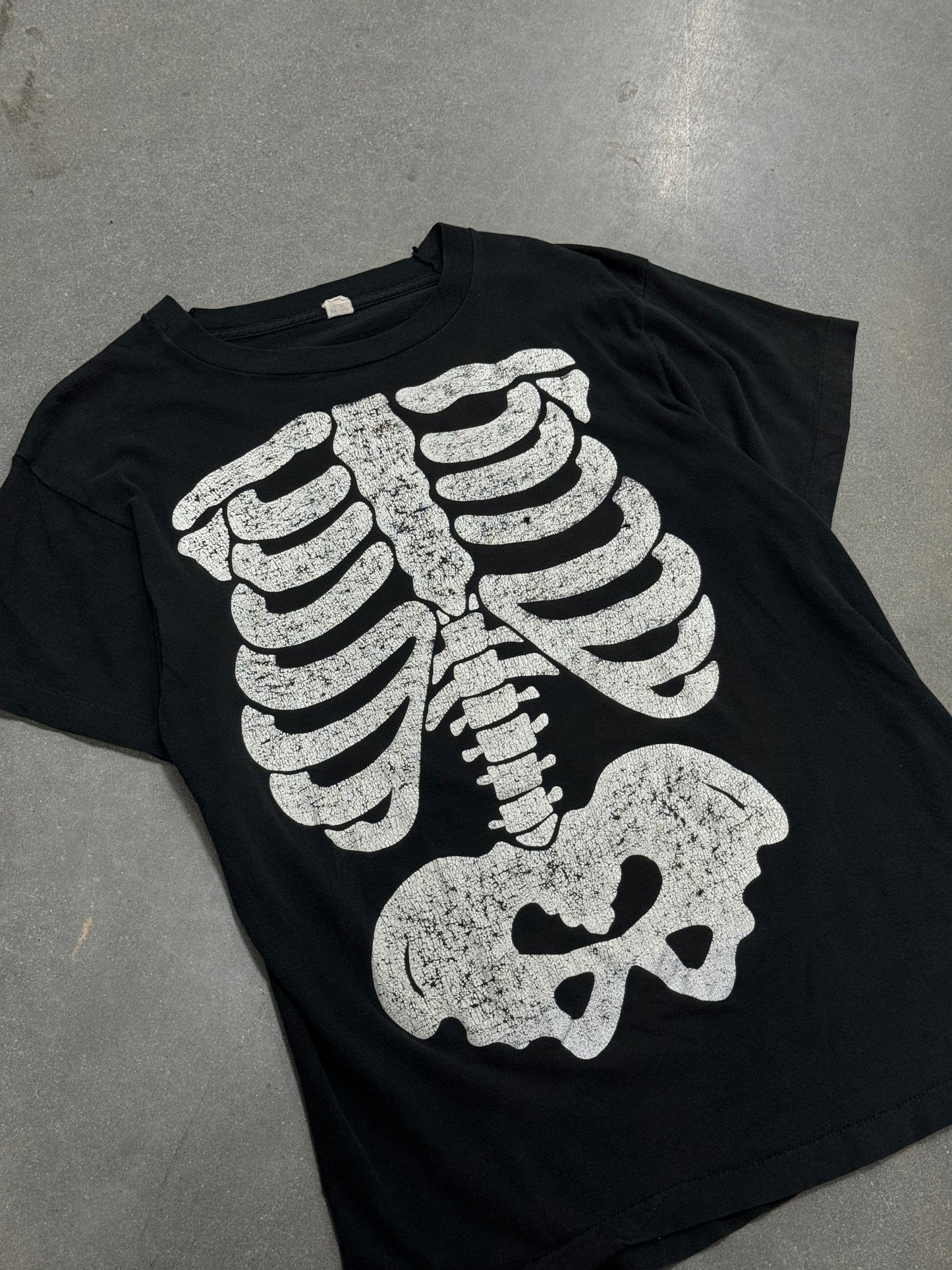 Vintage 1990s Distressed Skeleton T-Shirt [L]