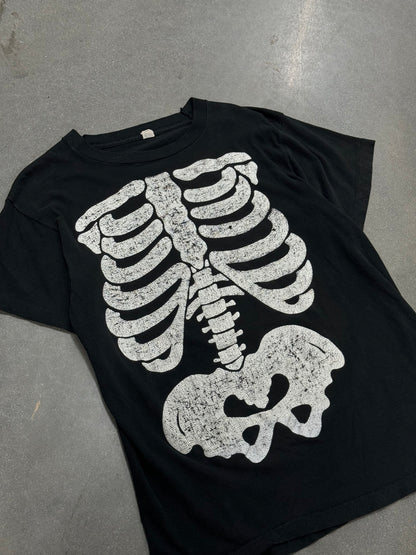 Vintage 1990s Distressed Skeleton T-Shirt [L]