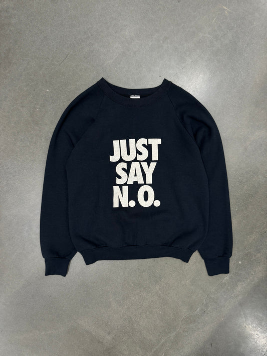 Vintage 1990s "Just Say No" Nike Parody Crewneck [M/L]