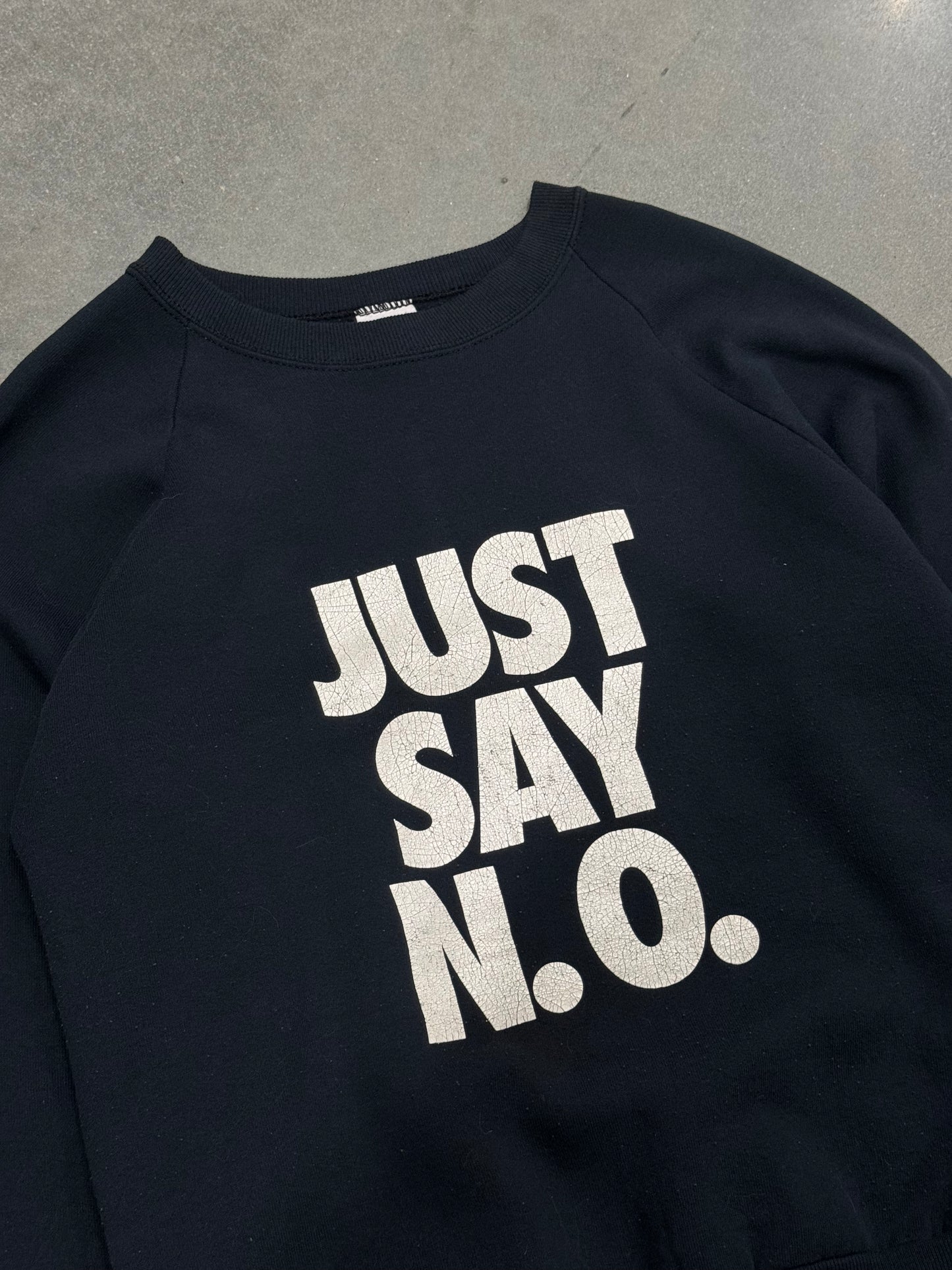 Vintage 1990s "Just Say No" Nike Parody Crewneck [M/L]