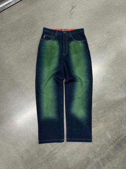 Vintage Y2K Baggy Green/Blue Jeans [34]