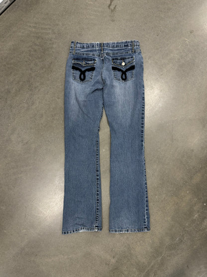 Vintage Y2K Sizzle Low Rise Flared Jeans [28]