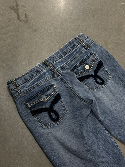 Vintage Y2K Sizzle Low Rise Flared Jeans [28]