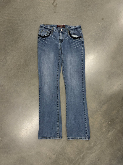 Vintage Y2K Sizzle Low Rise Flared Jeans [28]