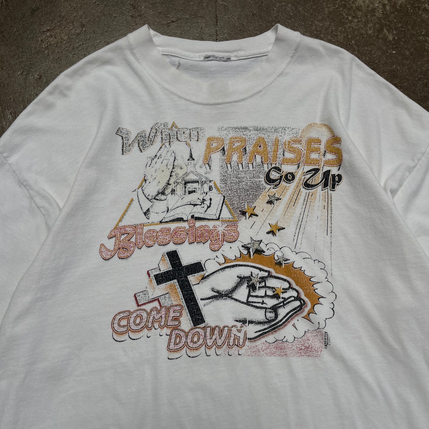 1990s When Prayers Go Up Jesus Parody T-Shirt