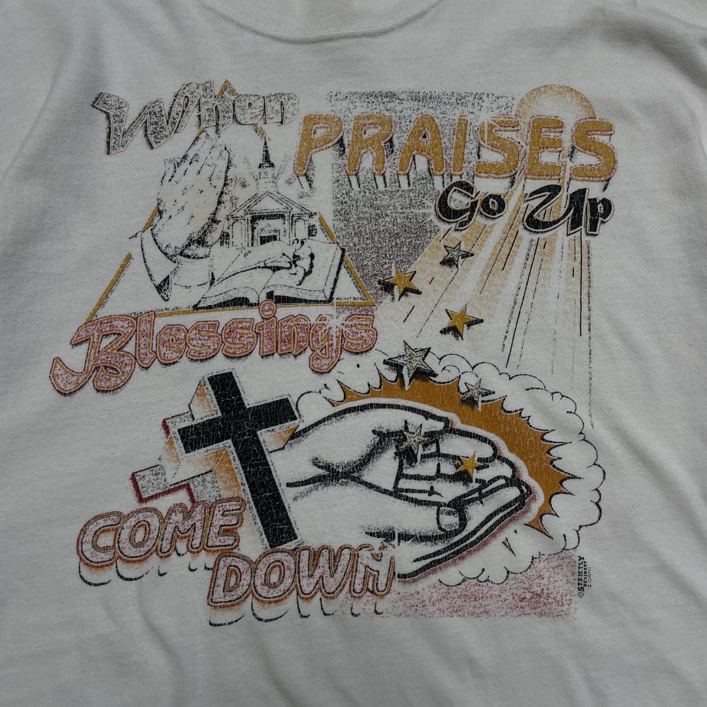 1990s When Prayers Go Up Jesus Parody T-Shirt