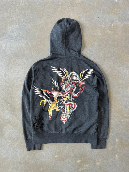 Vintage 2000s Ed Hardy Eagle Tattoo Zip-Up Hoodie [M/L]