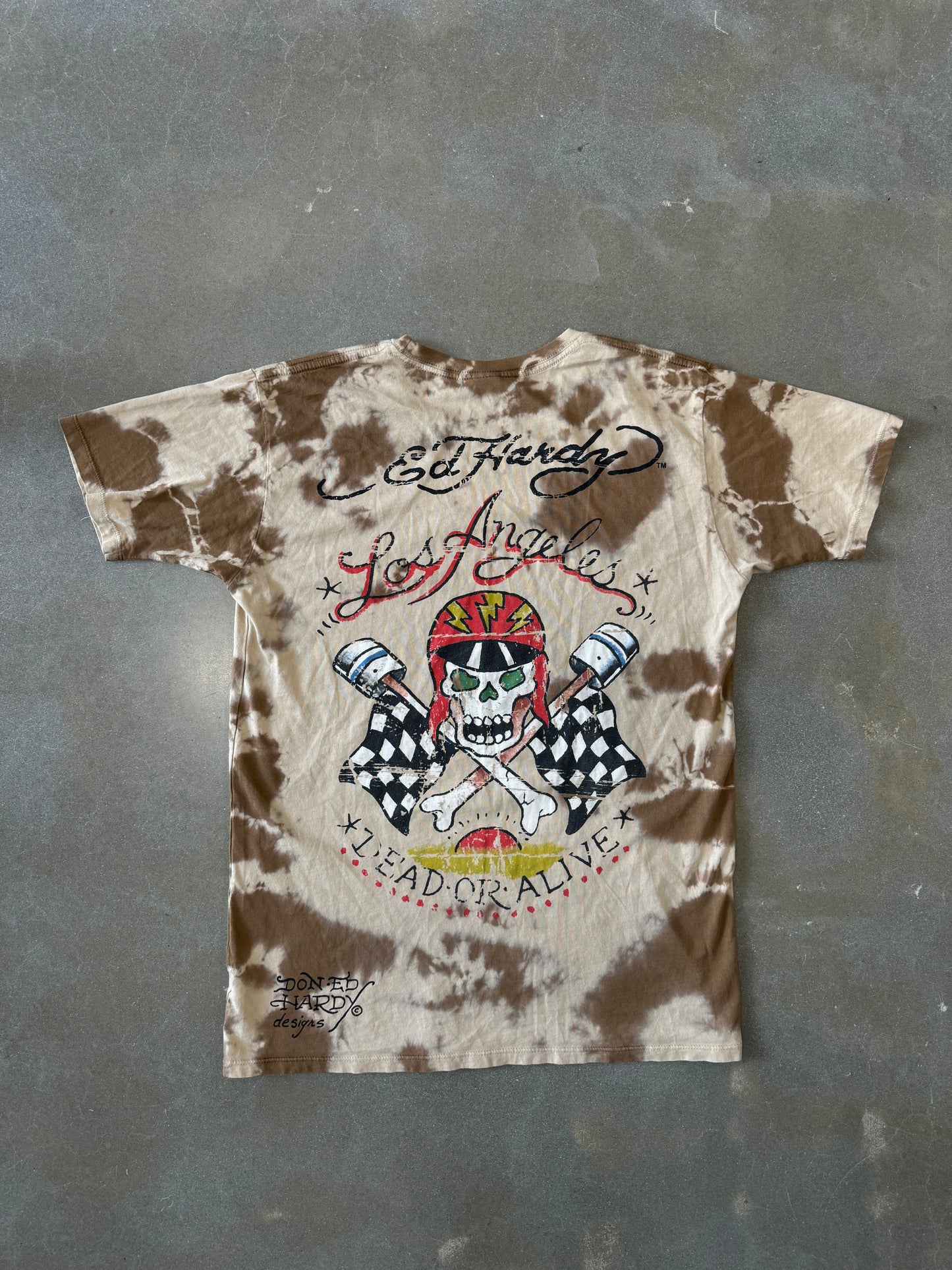 Vintage 2000s Ed Hardy by Christian Audigier Skull Tattoo Camo T-Shirt [L]