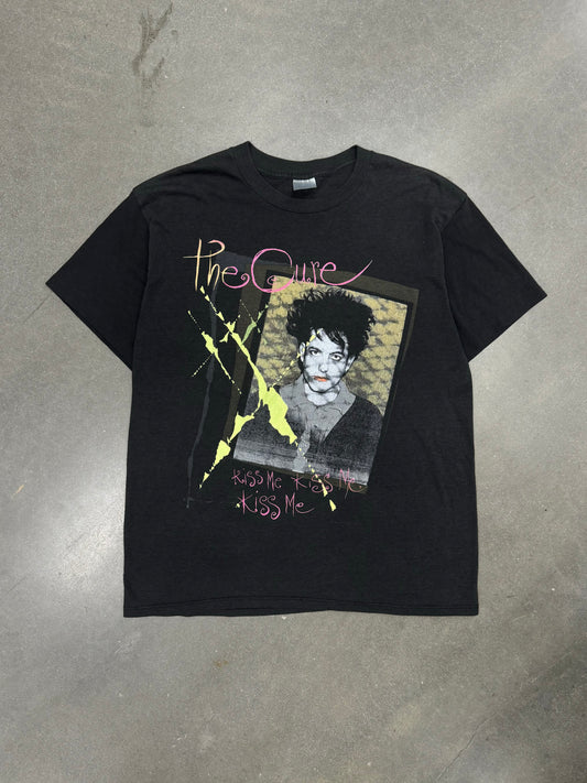 Vintage 1987 Faded The Cure Kissing Tour T-Shirt [L]