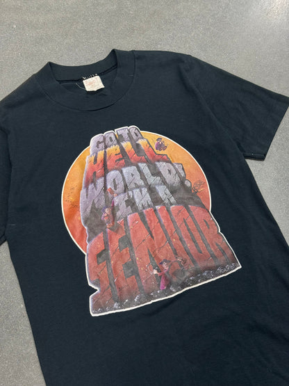 Vintage 1980s 'Go To Hell World! I'm A Senior' T-Shirt [S]