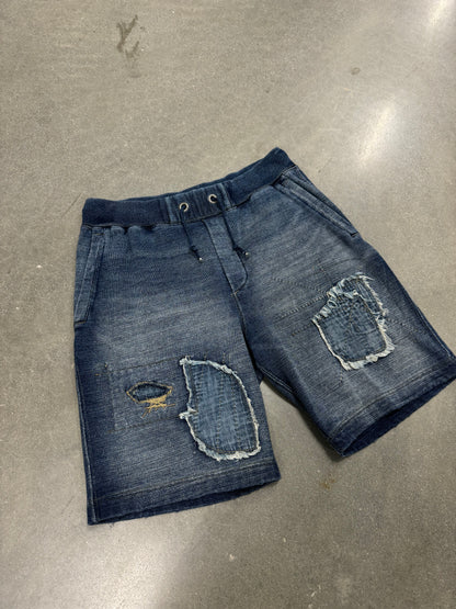 Vintage Y2K Polo Ralph Lauren Sashiko Boro Denim Sweatshorts [XS/S]