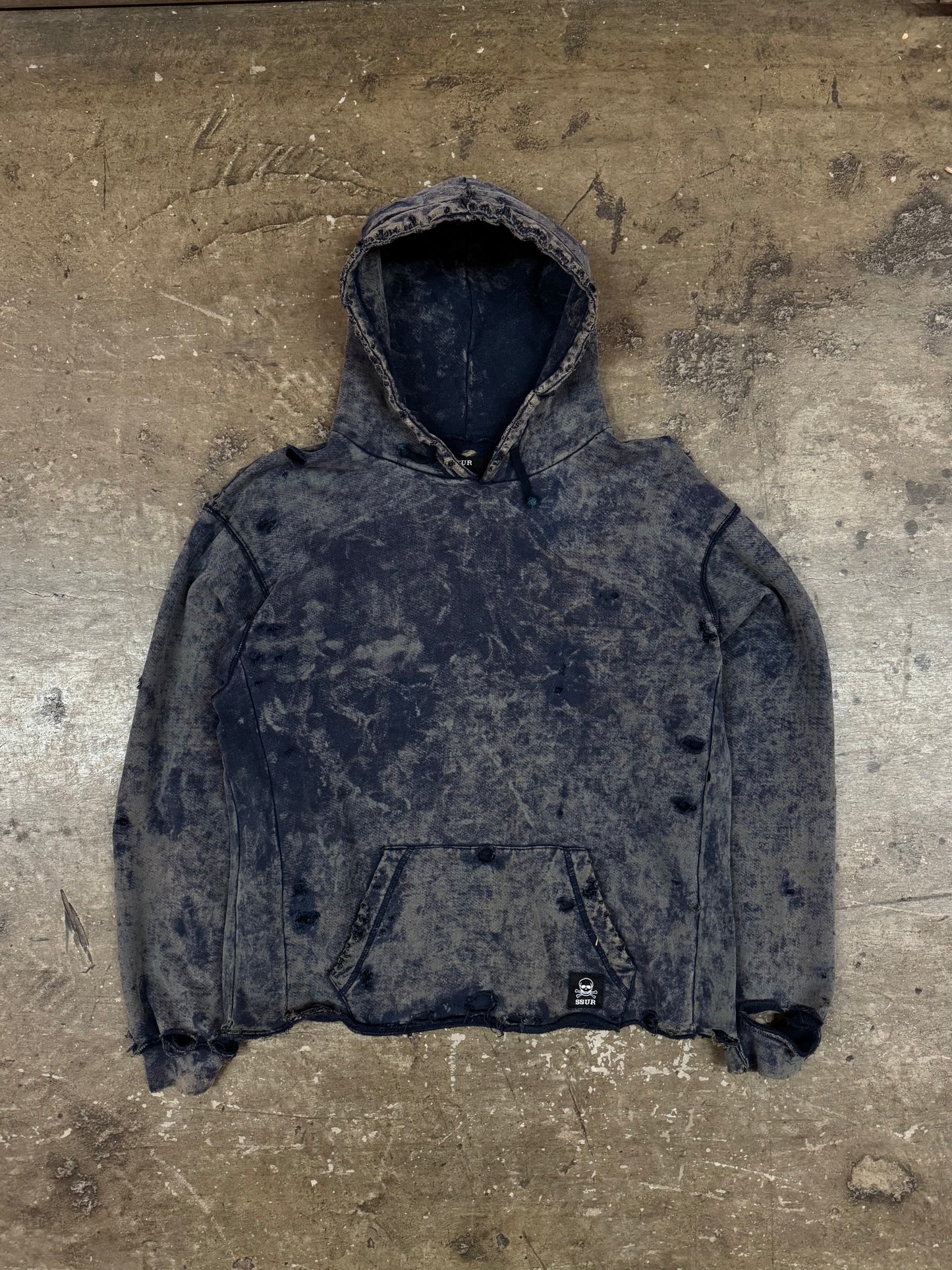 2000s Y2K Acid Wash Distressed SSUR Hoodie [M/L]