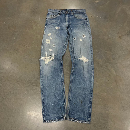 1990s Distressed Levis Orange Tab 505 Straight Leg Denim [30x31]