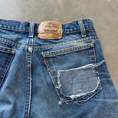 1980s Distressed Levi's 517 Orange Tab Denim [36x36]