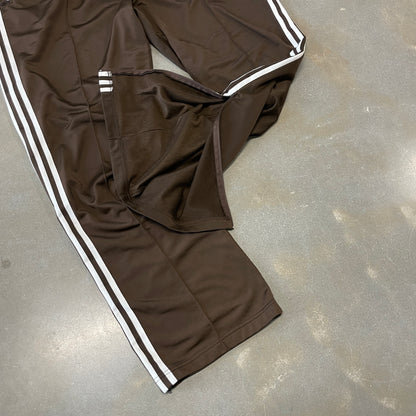 Y2K Adidas Trefoil Pleated Brown Baggy Terry Cloth Pants [XL]