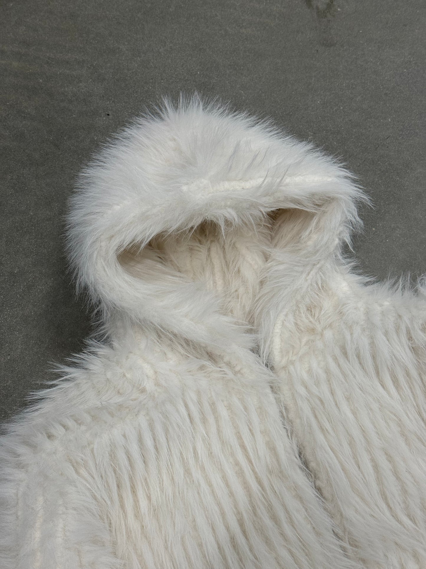 Vintage Y2K Big Faux Fur Hooded Coat [M]