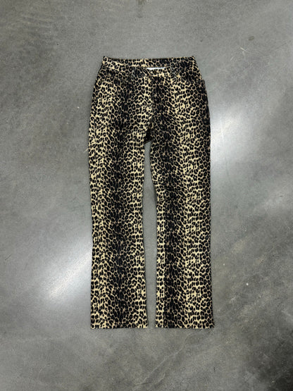 Vintage Y2K Cheetah Print Slight Flare Pants [28"]