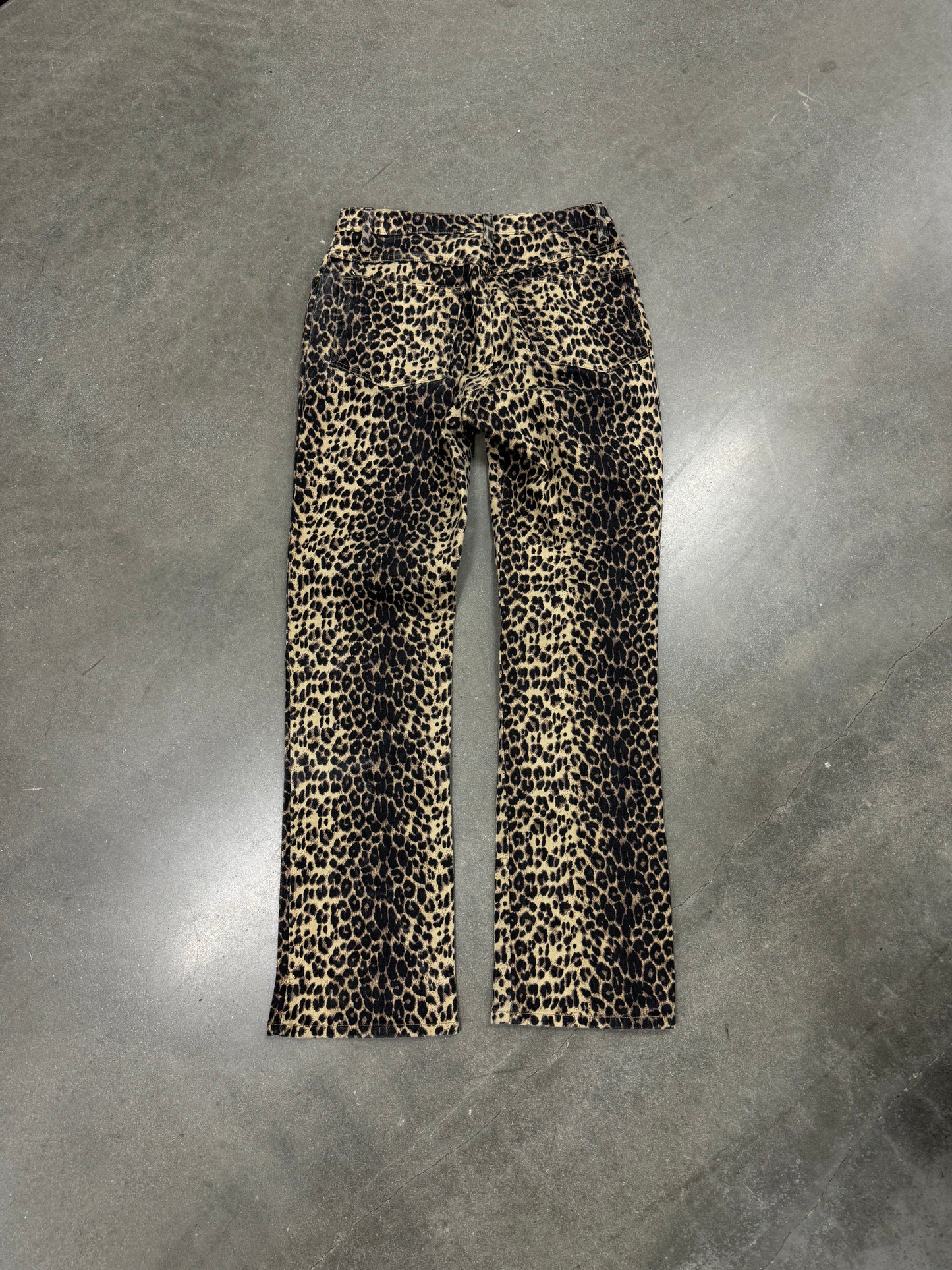 Vintage Y2K Cheetah Print Slight Flare Pants [28"]