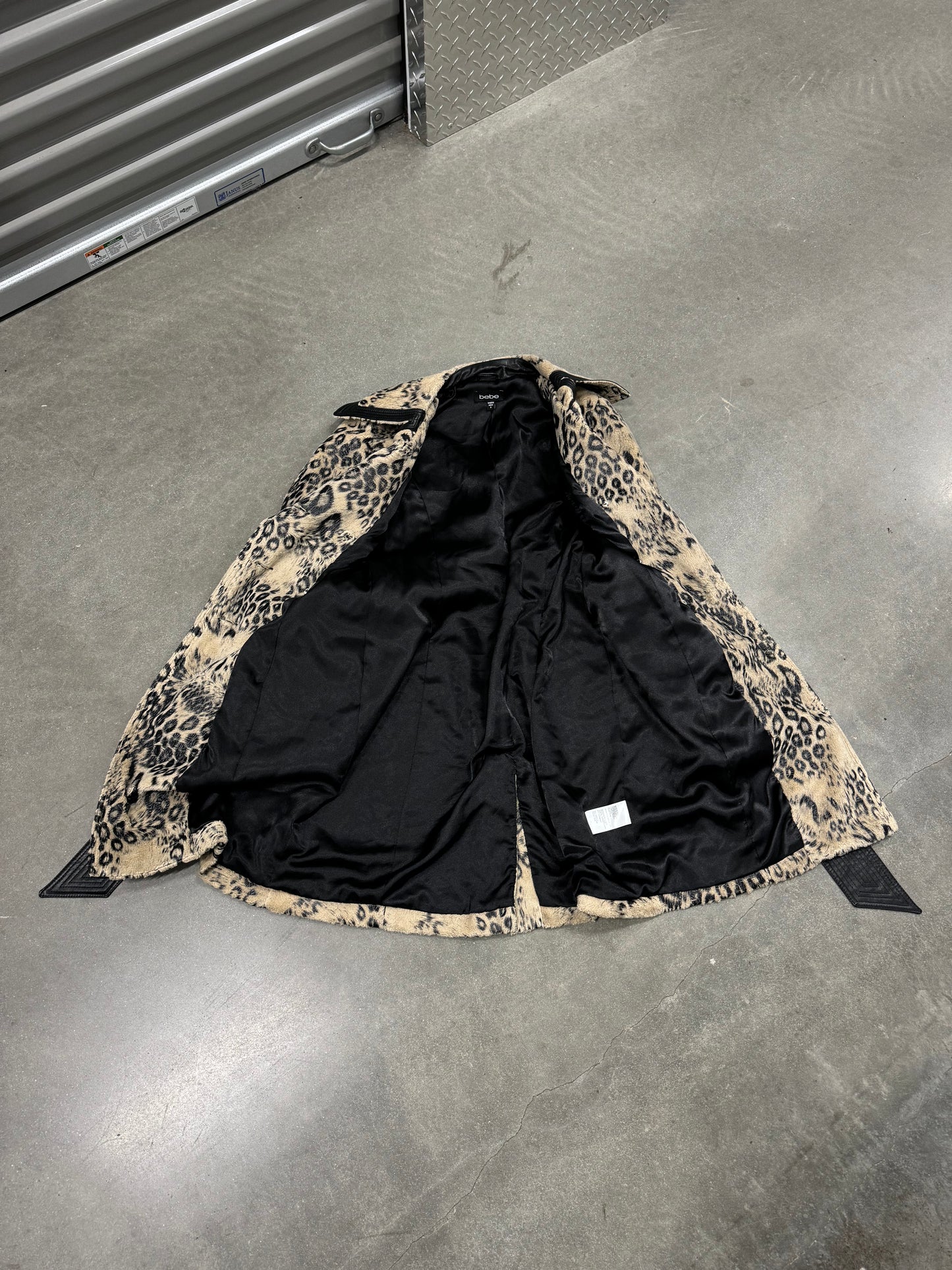 Vintage Y2K Bebe Leopard Print Trench Coat [S]