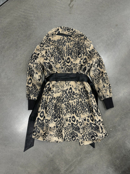 Vintage Y2K Bebe Leopard Print Trench Coat [S]