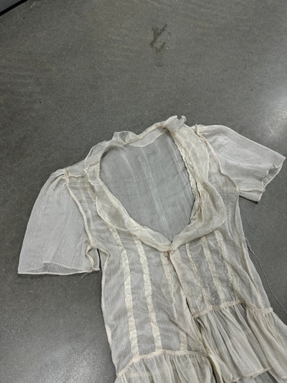 Vintage Y2K Sheer Button-Up Shirt [S]