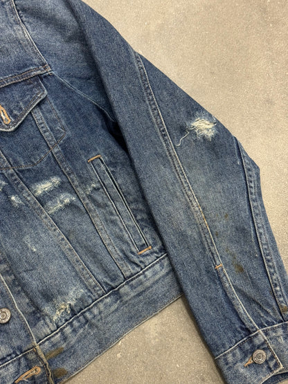 Vintage Y2K Distressed Cropped Levis Jacket [L/XL]