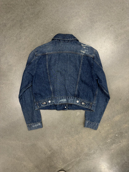 Vintage Y2K Distressed Cropped Levis Jacket [L/XL]