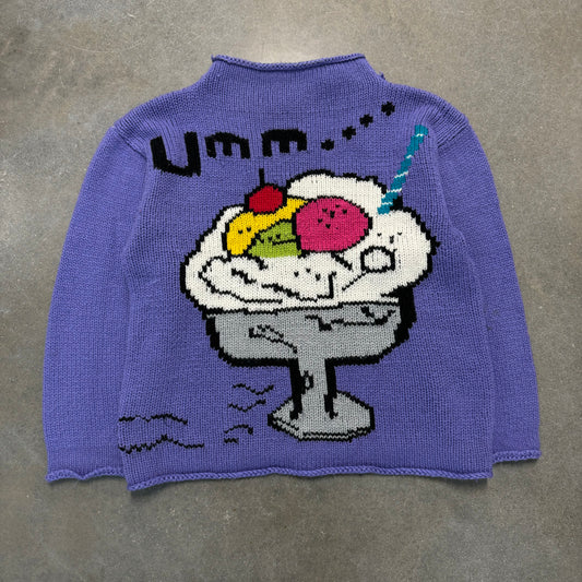 Vintage 1990s Knit "Umm" Ice Cream Sweater [M]