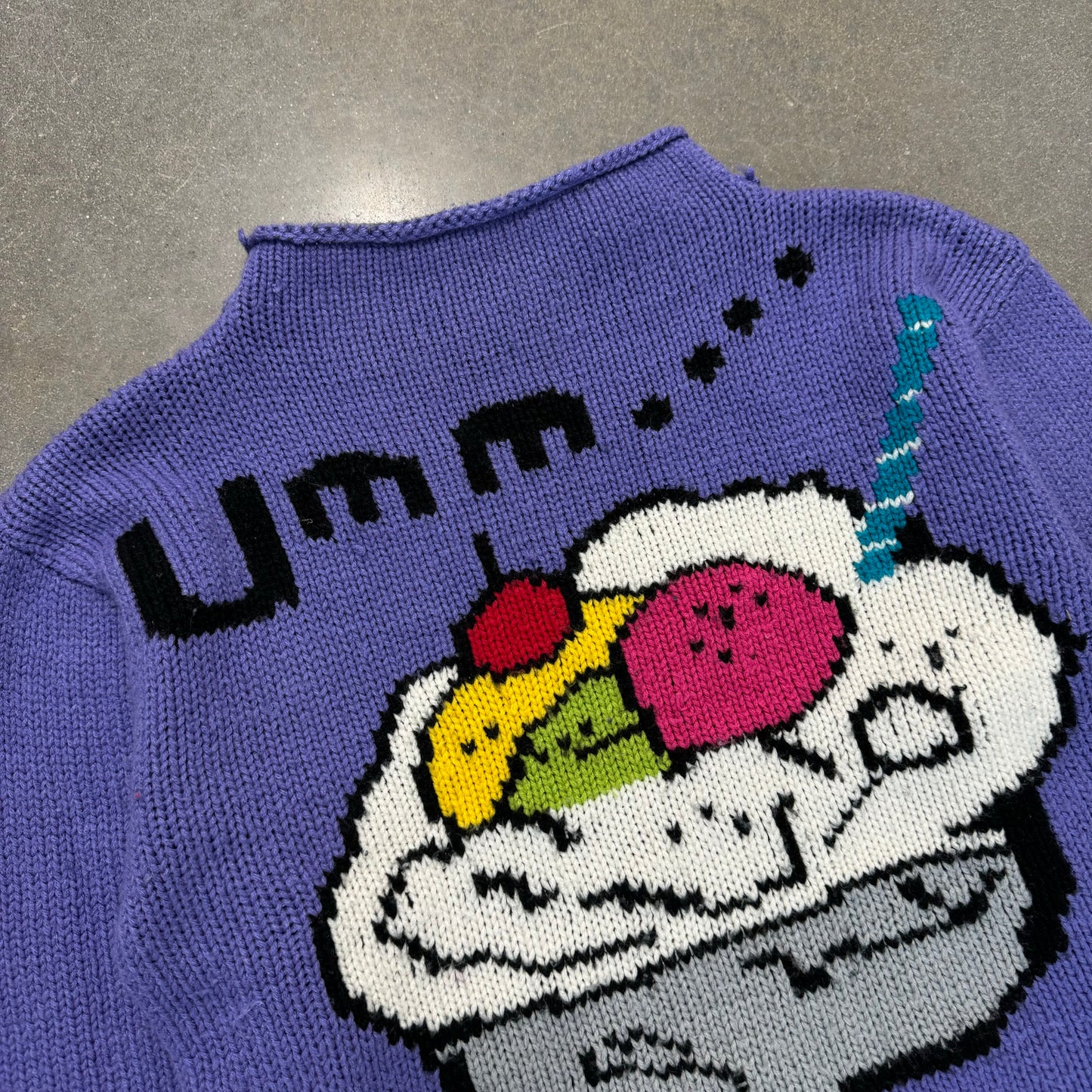 Vintage 1990s Knit "Umm" Ice Cream Sweater [M]